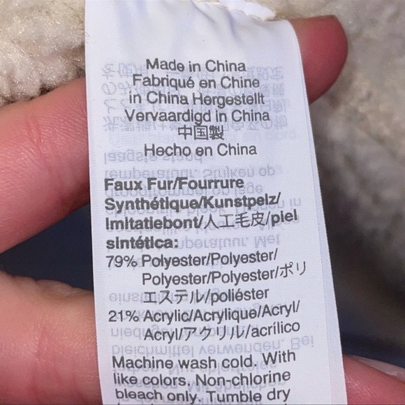 Madewell Women’s Sherpa Estate Coat White Brown - Picture 8 of 9